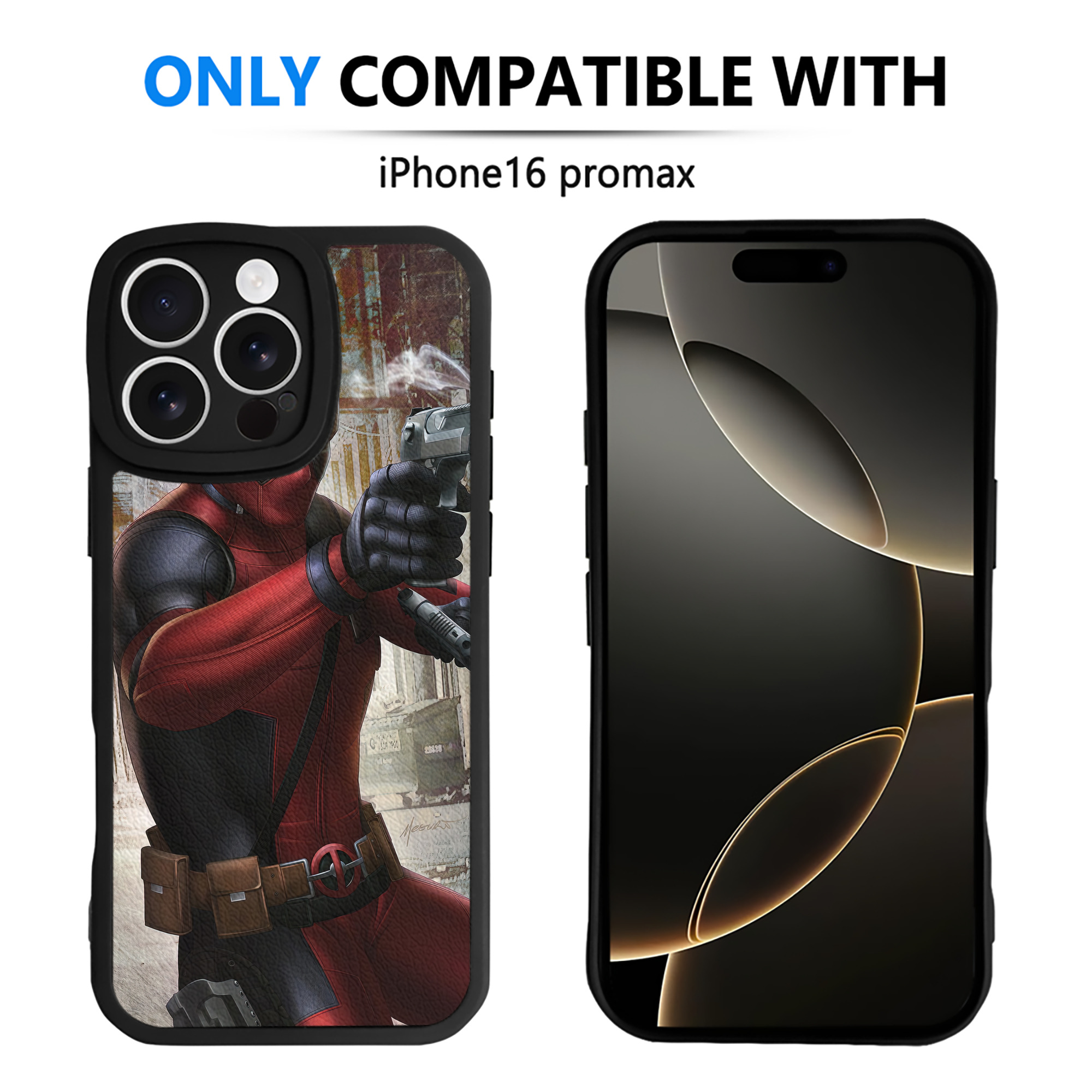 （画像用） Deadpool デッドプール 【iPhone 16シリーズ対応】シリコンスマホケース（レザー調） 材質：シリコン